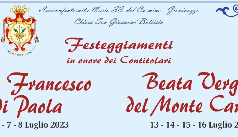 Giovinazzo (BA): Confraternita Maria SS. del Carmine. Festeggiamenti in onore dei Contitolari