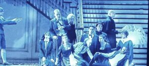 Una scena della prima dell'Opera