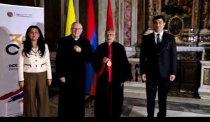 Syuzanna Avetisyan, Pietro Parolin, Bedros Minassian e Boris Sahakyan